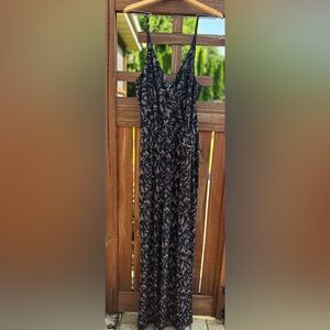 Kaileigh Rochelle Knit Jumpsuit, black and ivory, size L